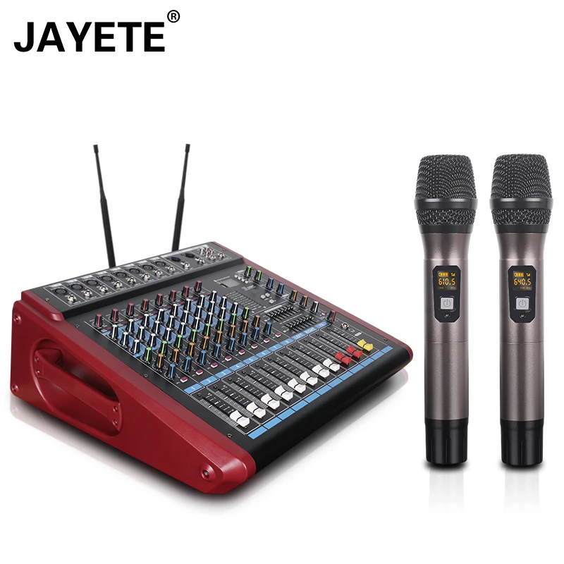 Professional Public Address System 8-channel USB audio mixer amplifier with wireless microphone function 16 DSP digital effects
Professional Public Address System 8-channel USB audio mixer amplifier with wireless microphone function 16 DSP digital effects