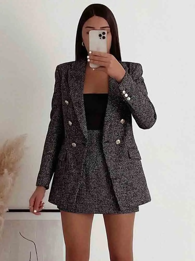 Женский твидовый пиджак KLKXMYT TRAF, модный костюм, пальто с длинными рукавами и карманами с клапаном, верхняя одежда в винтажном стиле
Женский твидовый пиджак KLKXMYT TRAF, модный костюм, пальто с длинными рукавами и карманами с клапаном, верхняя одежда в винтажном стиле