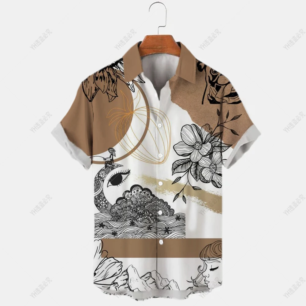 New Summer Lapel Beach Shirt Retro Style Personality Creative 3d Digital Printing Trend Loose Short-sleeved Shirt Men's Top
New Summer Lapel Beach Shirt Retro Style Personality Creative 3d Digital Printing Trend Loose Short-sleeved Shirt Men's Top