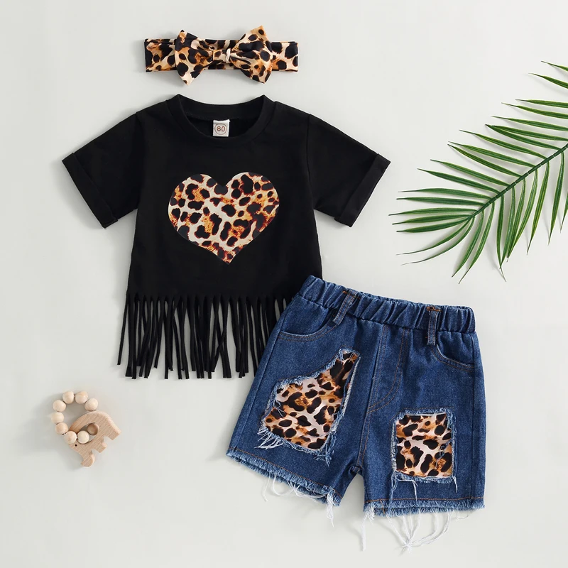 2023-03-10 Lioraitiin 0-4Years Toddler Baby Girl 3Pcs Clothing Set Short Sleeve Leopard Heart Printed Shirt Top + Denim Shorts
2023-03-10 Lioraitiin 0-4Years Toddler Baby Girl 3Pcs Clothing Set Short Sleeve Leopard Heart Printed Shirt Top + Denim Shorts