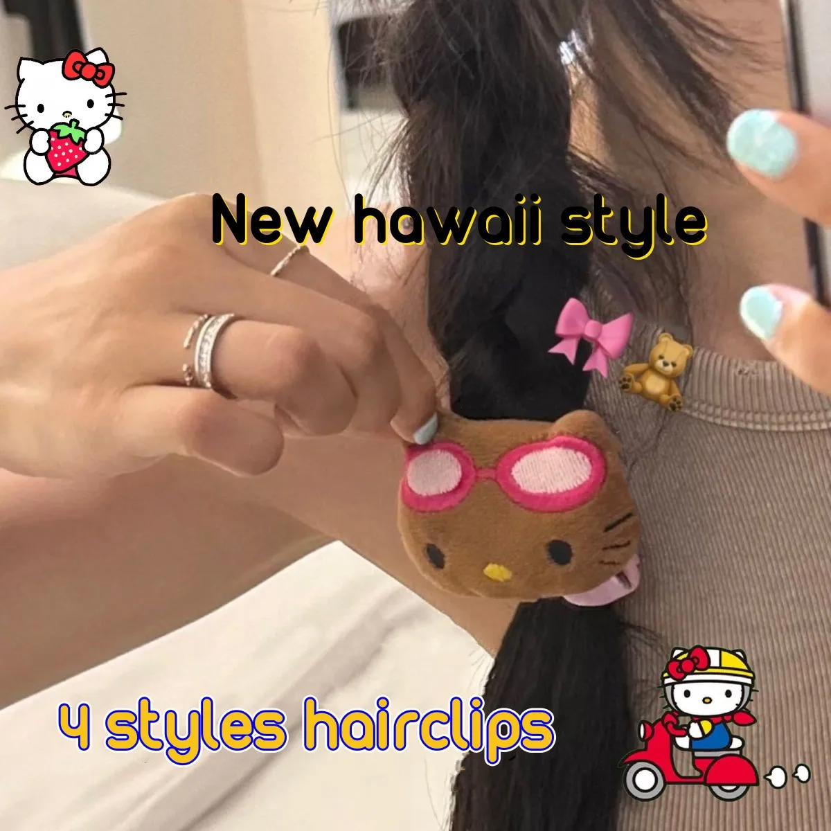 Black Skin Hellokitty Hawaii Cute Y2K Girls Hair Tie Barrettes Anime Travel Holiday Decoration Cartoon Sweet Cool Girl Accessory
Black Skin Hellokitty Hawaii Cute Y2K Girls Hair Tie Barrettes Anime Travel Holiday Decoration Cartoon Sweet Cool Girl Accessory