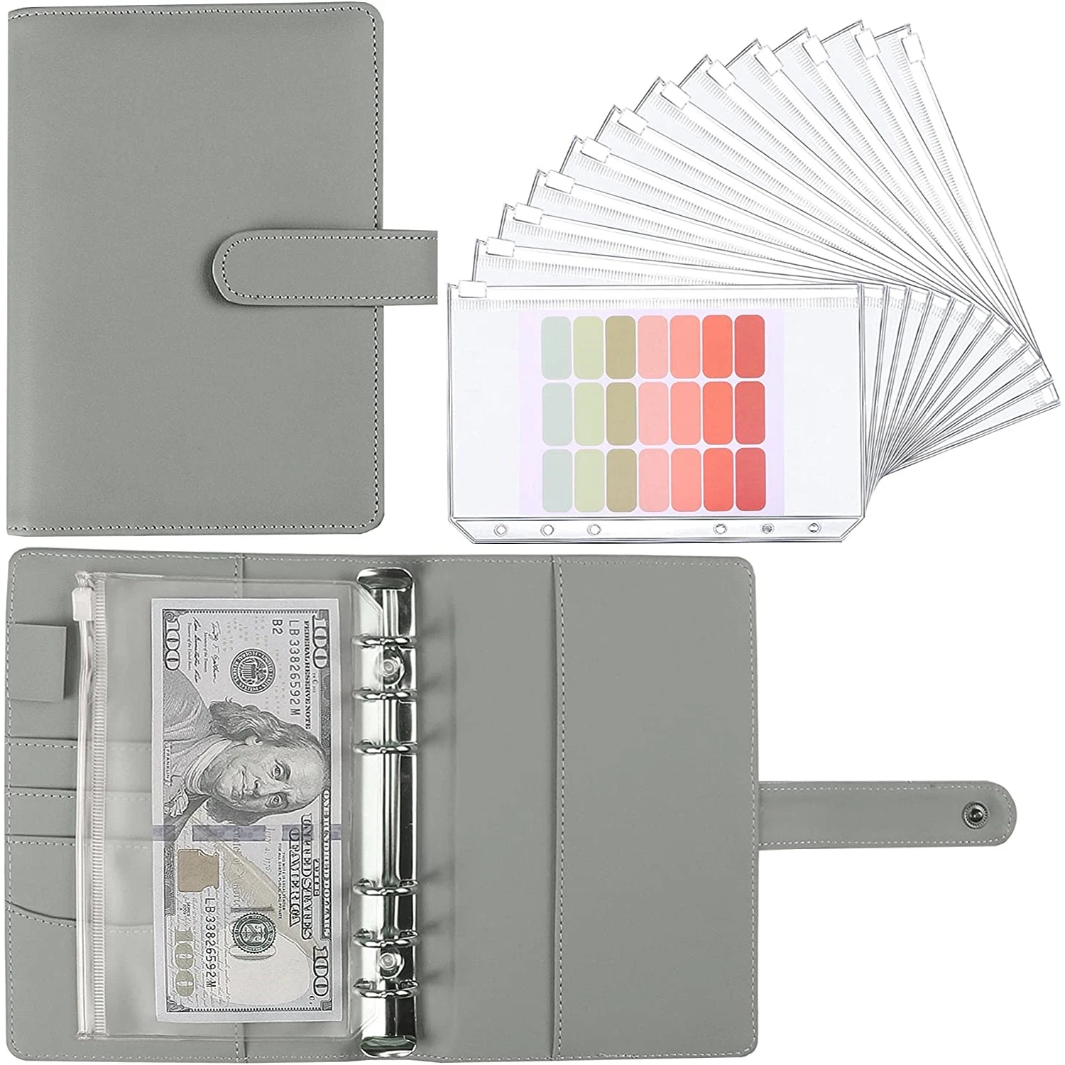 A6 PU Leather Notebook Binder Budget Cash Envelopes Planner Organizer,Binder Pockets,Categories Sticker Label for Saving Money
A6 PU Leather Notebook Binder Budget Cash Envelopes Planner Organizer,Binder Pockets,Categories Sticker Label for Saving Money