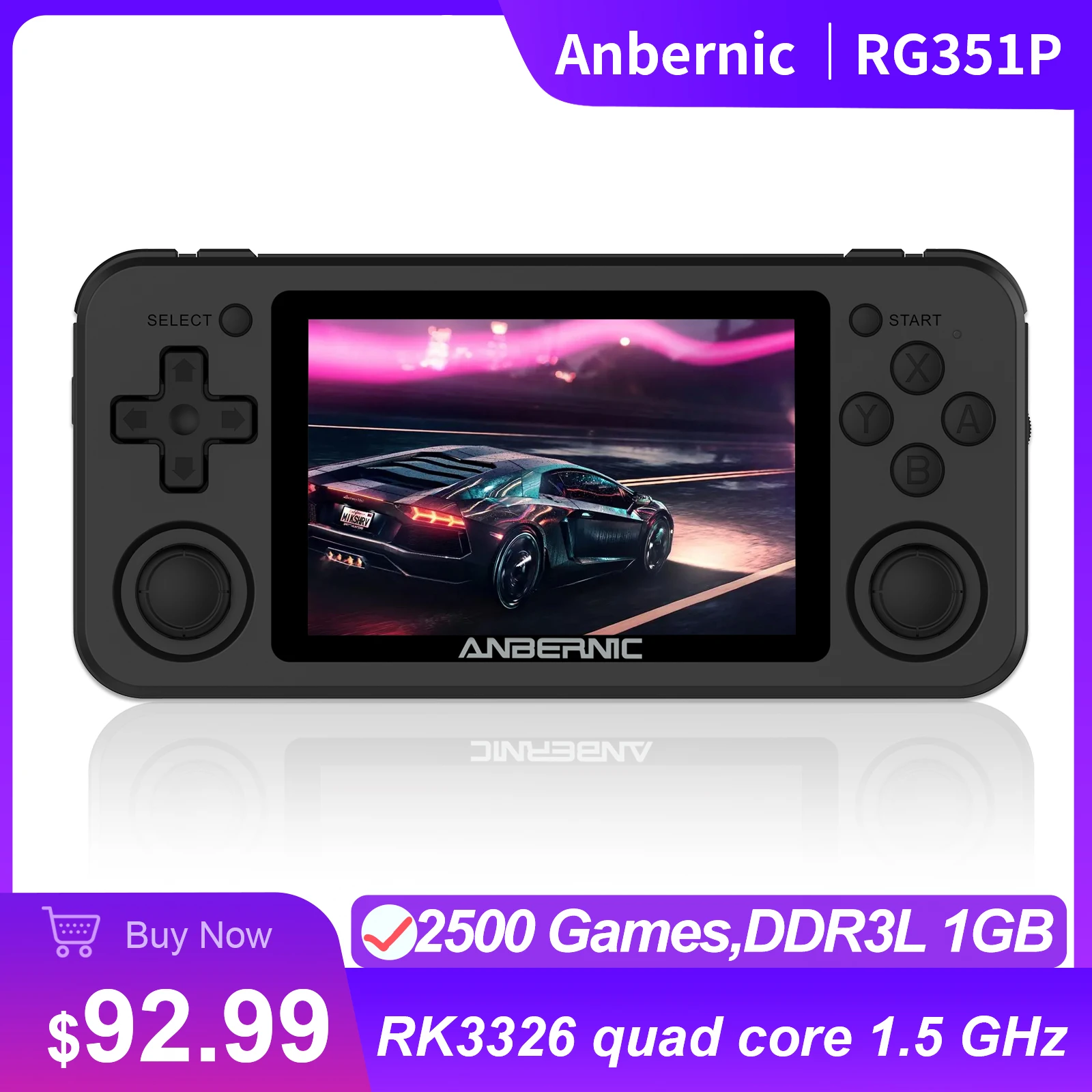 

ANBERNIC RG351P Retro Video Game Console RK3326 1.5GHz 3.5-inch IPS Screen 64GB 2500 Game wifi Portable Handheld Game Player