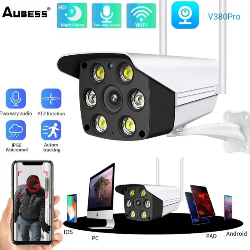 3MP V380 Pro Wi-Fi камера наружная инфракрасная камера ночного видения охранная сигнализация двухстороннее аудио Водонепроницаемая камера видеон... 
3MP V380 Pro Wi-Fi камера наружная инфракрасная камера ночного видения охранная сигнализация двухстороннее аудио Водонепроницаемая камера видеон...