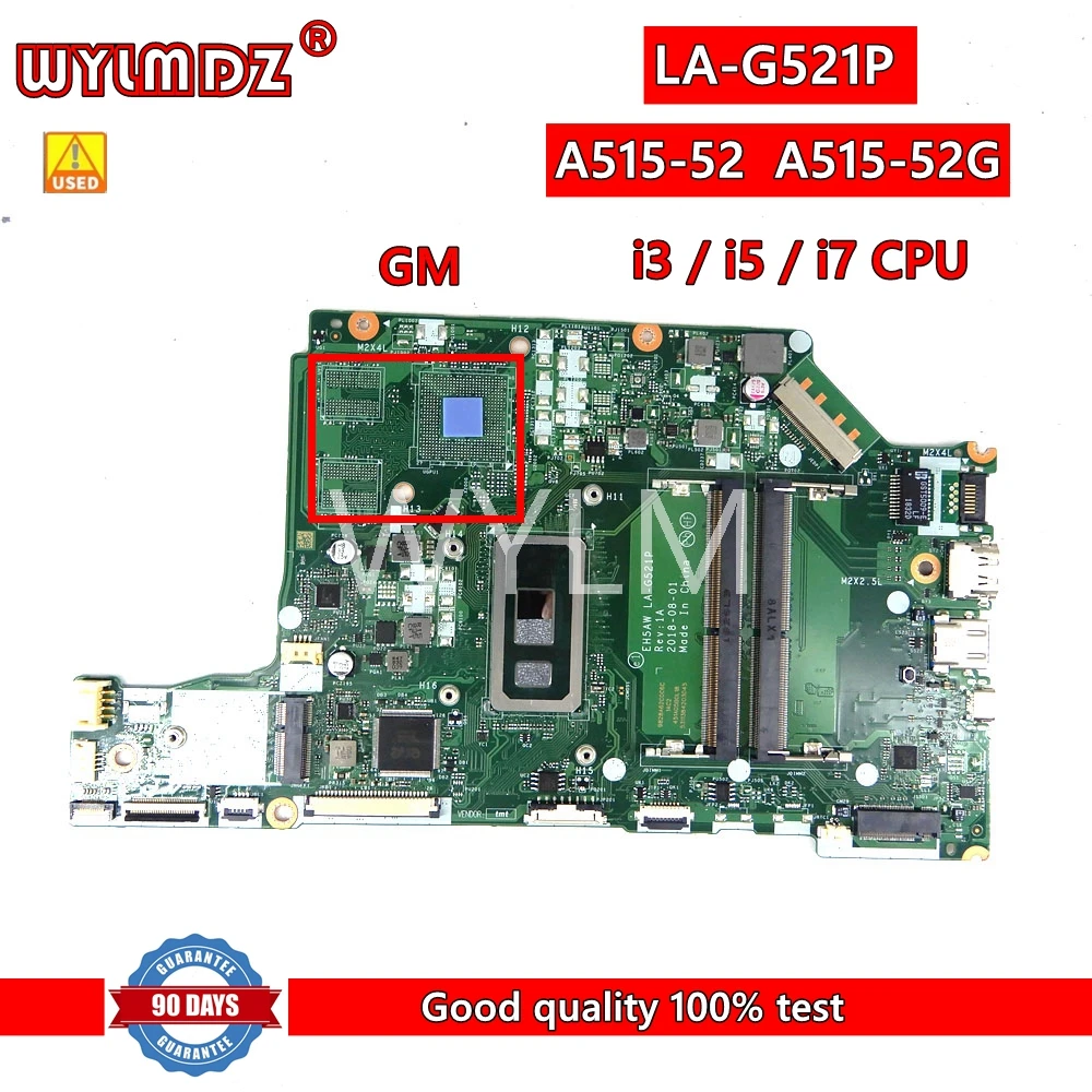 Б/у стандартная материнская плата для ноутбука с процессором i3 / i5 / i7 для Acer Aspire LA-G521P A515-52G
Б/у стандартная материнская плата для ноутбука с процессором i3 / i5 / i7 для Acer Aspire LA-G521P A515-52G