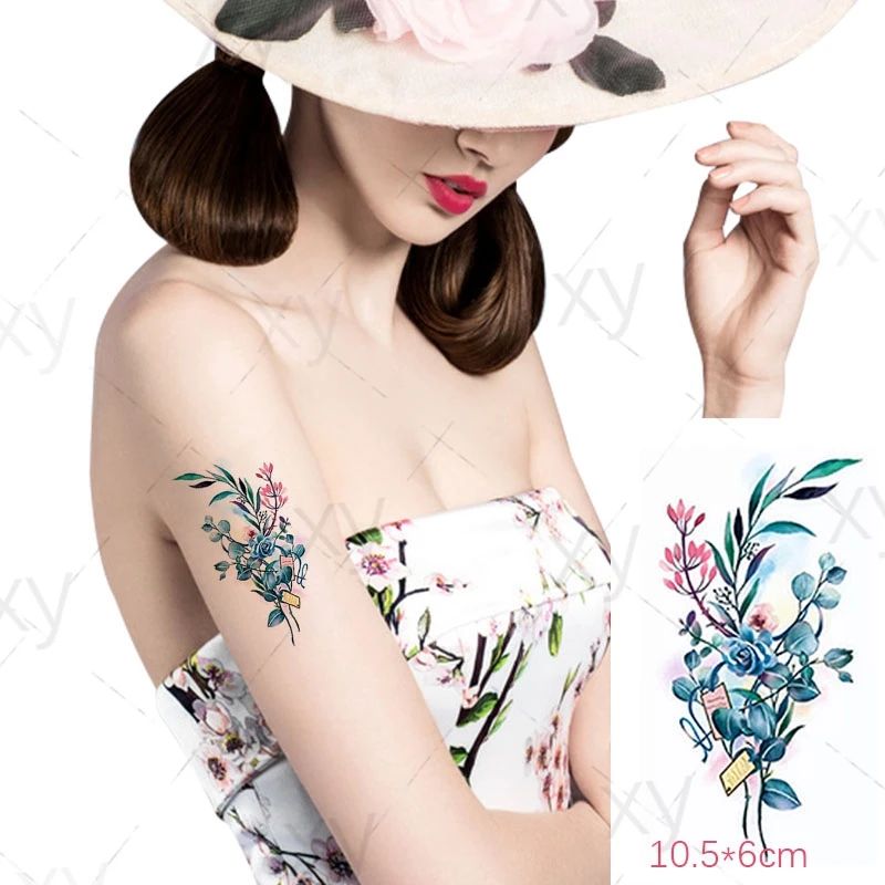 Temporary Tattoo Sticker Waterproof Body Art Blue Flowers Swallow Feather Small Size Fake Tatto Flash Tatoo for Kids Girl Women
Temporary Tattoo Sticker Waterproof Body Art Blue Flowers Swallow Feather Small Size Fake Tatto Flash Tatoo for Kids Girl Women