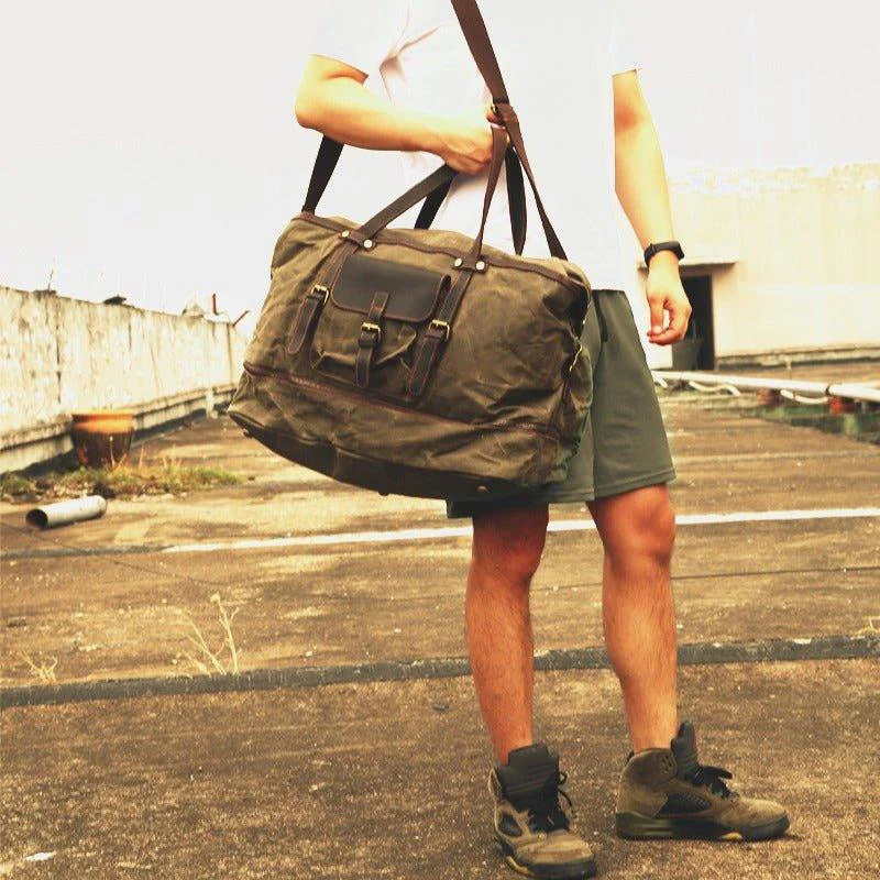 Men Canvas Leather Travel Duffel Bag Weekend Overnight Storage Fitness Training Pack
Men Canvas Leather Travel Duffel Bag Weekend Overnight Storage Fitness Training Pack