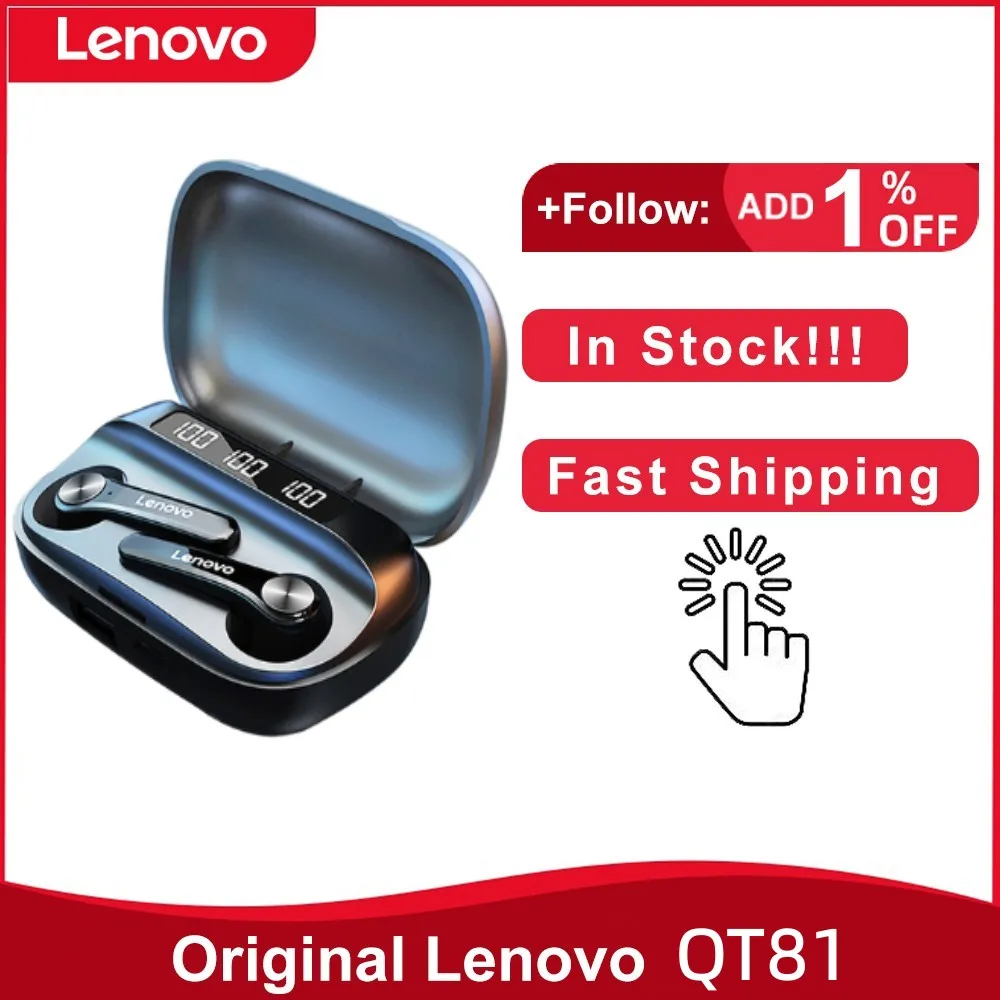 TWS-наушники Lenovo QT81 с поддержкой Bluetooth 5,0 и возможностью задержки работы, 1200 мАч
TWS-наушники Lenovo QT81 с поддержкой Bluetooth 5,0 и возможностью задержки работы, 1200 мАч