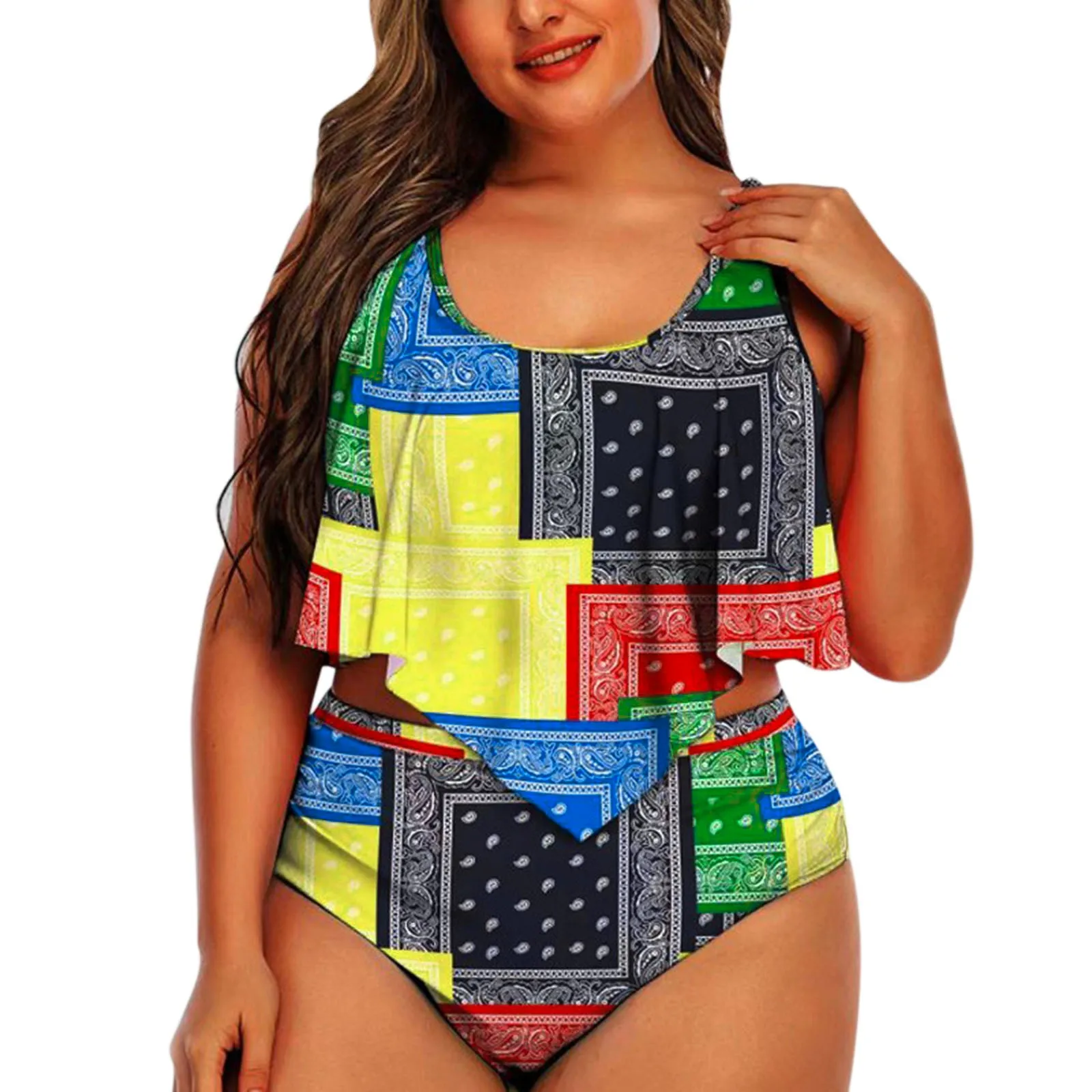 Plus Size Women High Waist Geometric Swimsuit Bikini Set 2022 Vintage Two Piece Swimwear Female Tankini Swimming Suit
Plus Size Women High Waist Geometric Swimsuit Bikini Set 2022 Vintage Two Piece Swimwear Female Tankini Swimming Suit