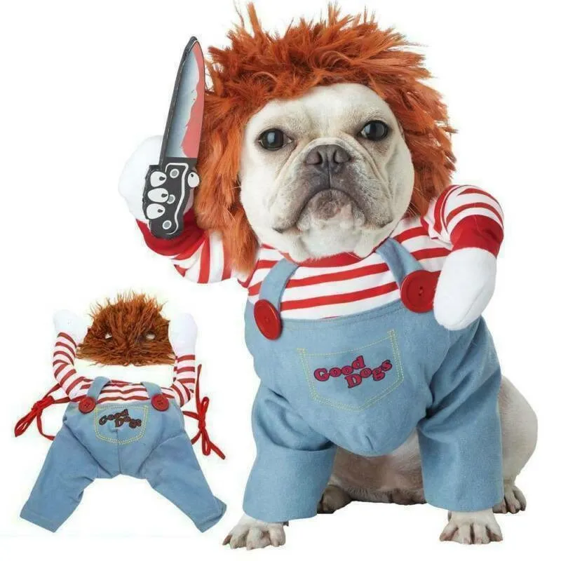 Pets Dogs Changing Outfits with Knife New Costume Halloween Party Gifts Chucky Jumpsuits
Pets Dogs Changing Outfits with Knife New Costume Halloween Party Gifts Chucky Jumpsuits