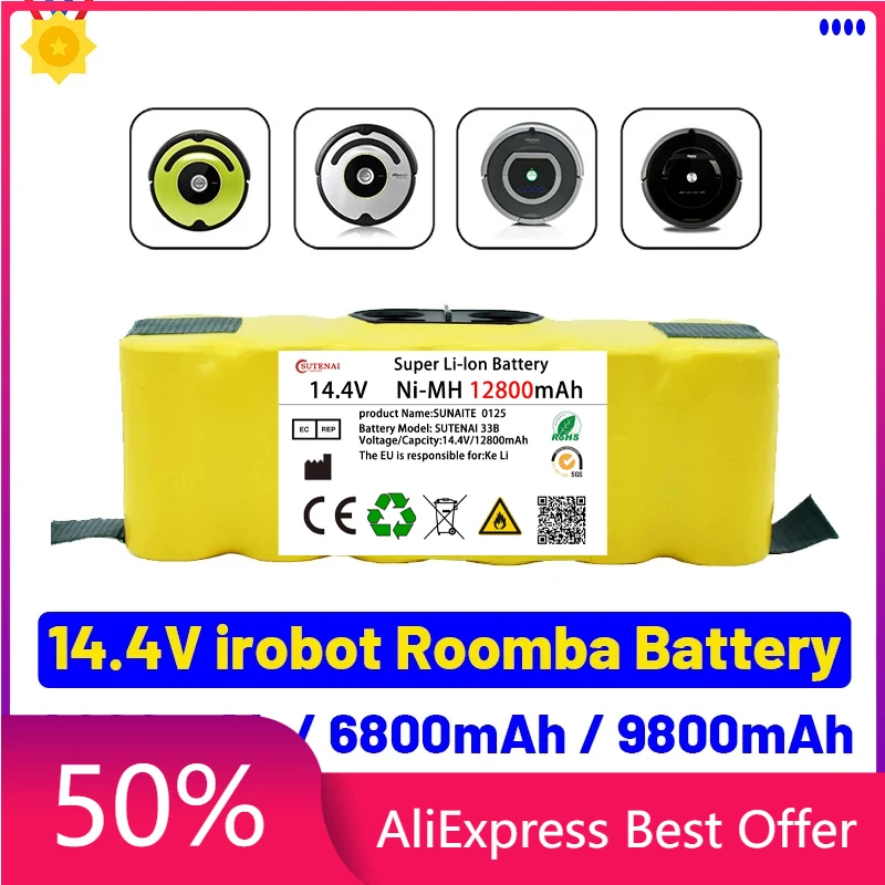 new 12.8Ah Battery for Irobot Roomba 500 600 700 800 900 Series vacuum cleaner Irobot Roomba 600 620 650 700 770 780 800
new 12.8Ah Battery for Irobot Roomba 500 600 700 800 900 Series vacuum cleaner Irobot Roomba 600 620 650 700 770 780 800