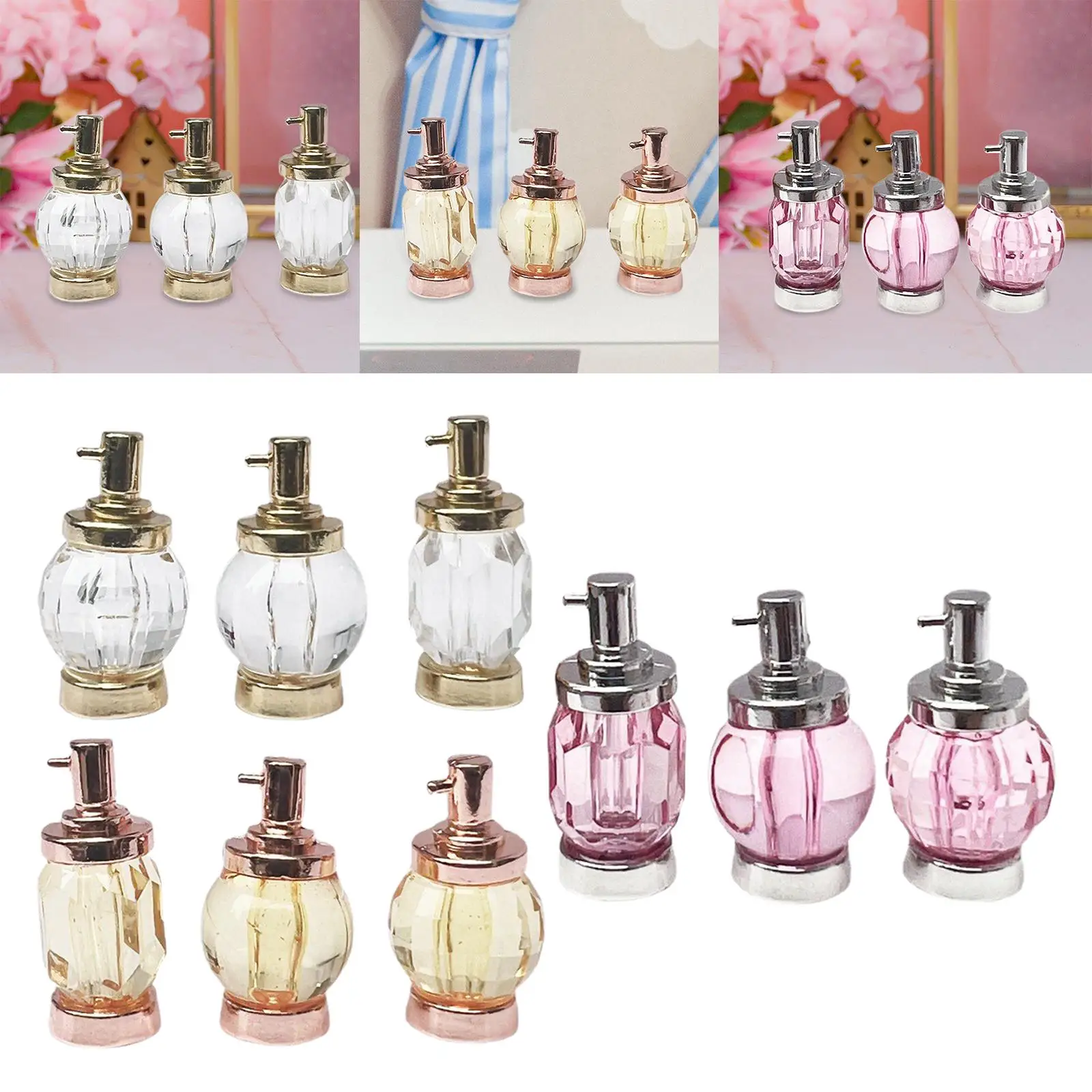 3 Pieces Simulation Dollhouse Perfume Bottle Living Room Furniture Bathroom Home Bedroom Life Scene 1:12 Scale Ornaments
3 Pieces Simulation Dollhouse Perfume Bottle Living Room Furniture Bathroom Home Bedroom Life Scene 1:12 Scale Ornaments