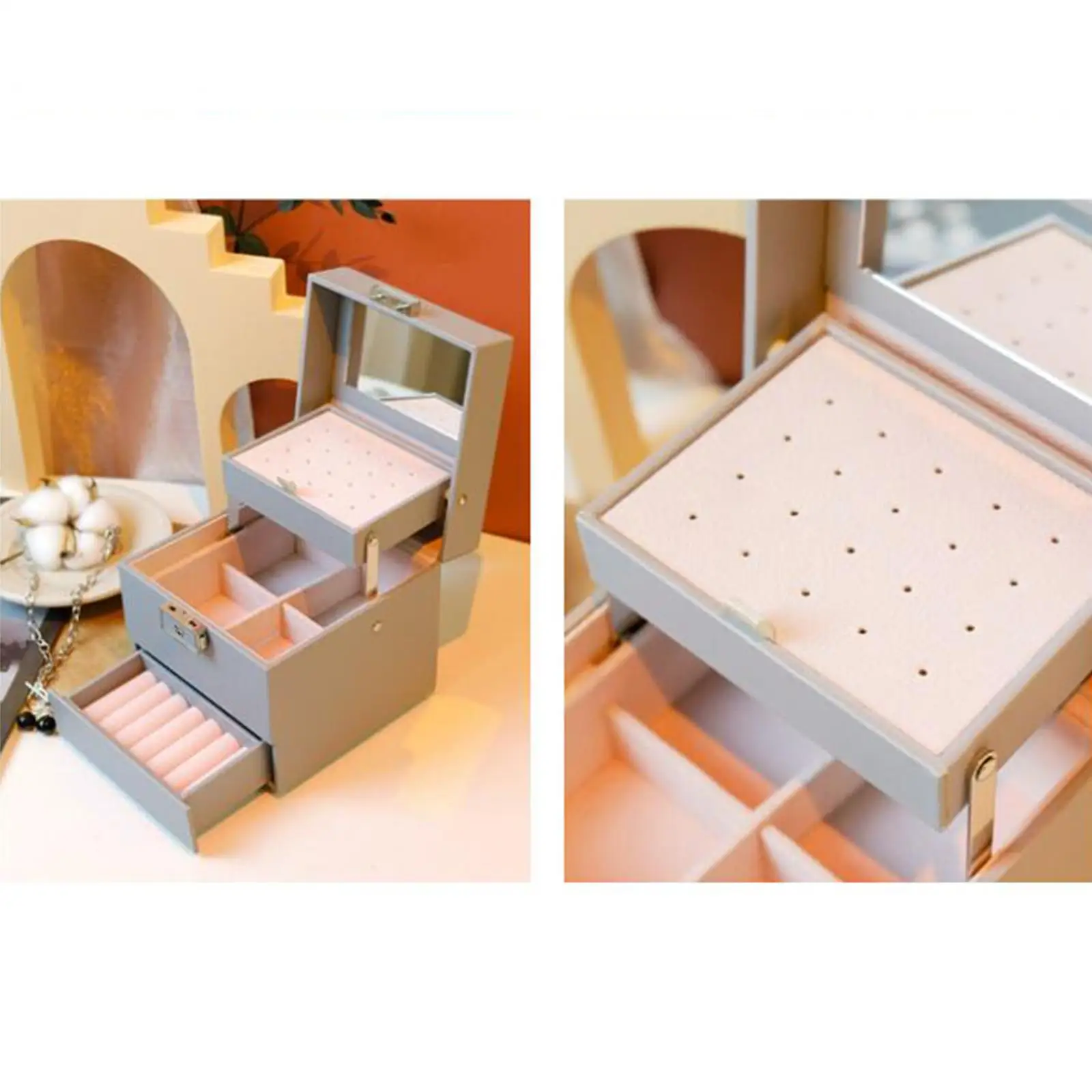 Jewelry Box Organizer 3 Layer with Removable Tray Display Jewellery Holder Jewelry Storage Case for Travel Case Gift Showcase
Jewelry Box Organizer 3 Layer with Removable Tray Display Jewellery Holder Jewelry Storage Case for Travel Case Gift Showcase
