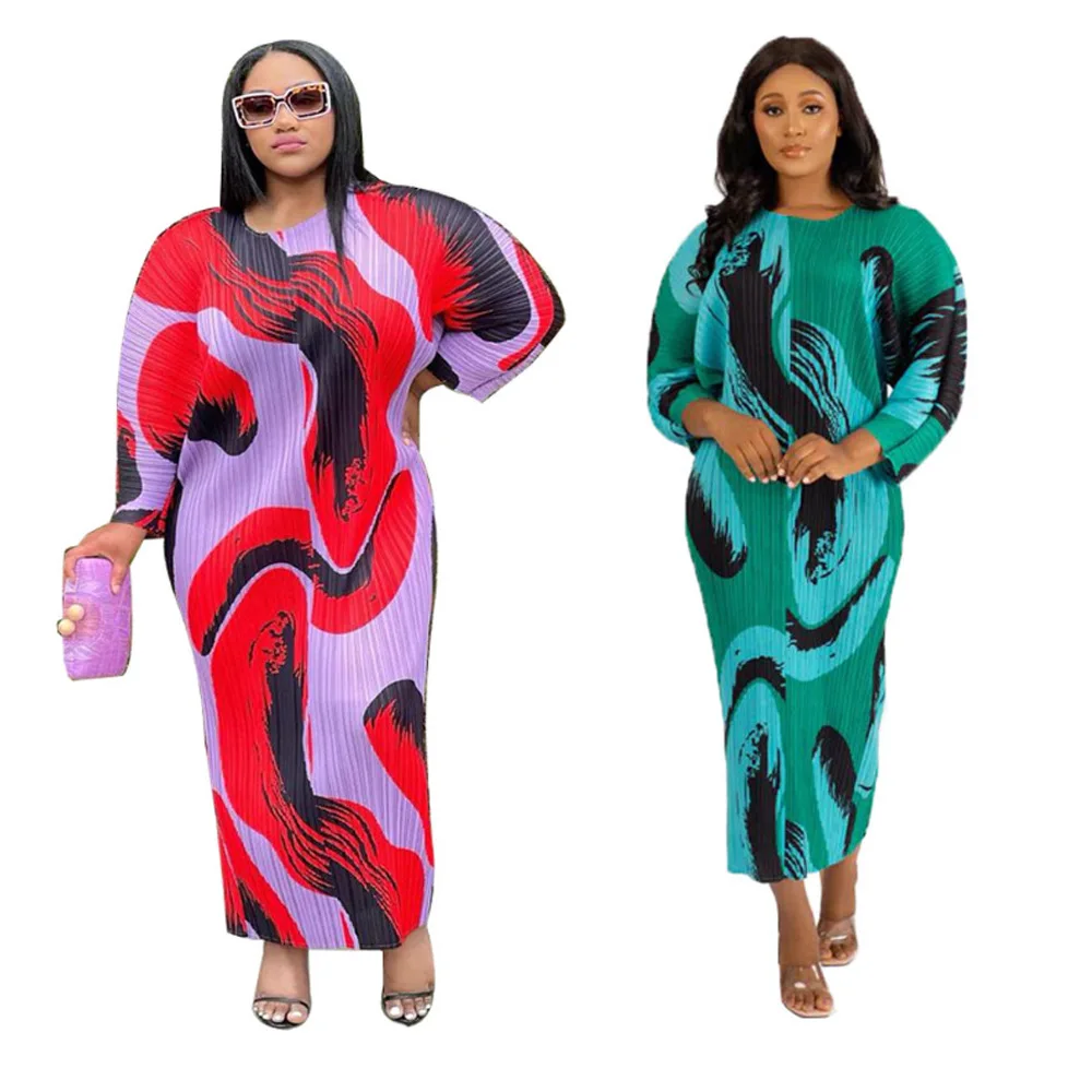 Women's Round Neck Pressed Pleated Printed Long Dress Bat Sleeve Large Size Dress women clothing long dresses for women
Women's Round Neck Pressed Pleated Printed Long Dress Bat Sleeve Large Size Dress women clothing long dresses for women