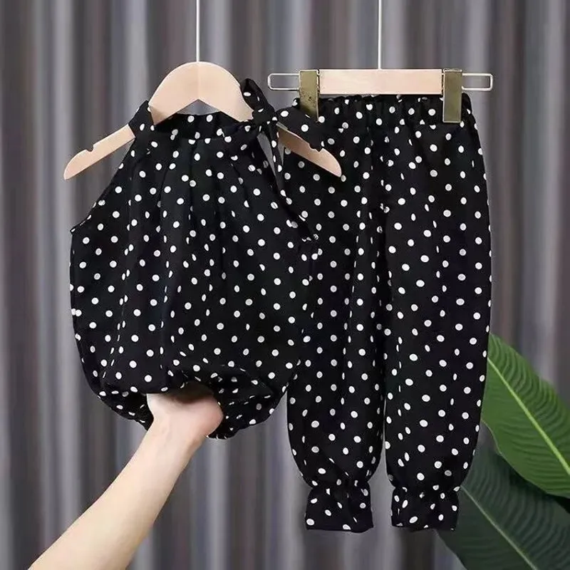 Summer Girls Clothes Set Children's Baby Clothing Set Girls Chiffon Sleeveless Polka Dot Top Pants Kids Girls Clothes
Summer Girls Clothes Set Children's Baby Clothing Set Girls Chiffon Sleeveless Polka Dot Top Pants Kids Girls Clothes