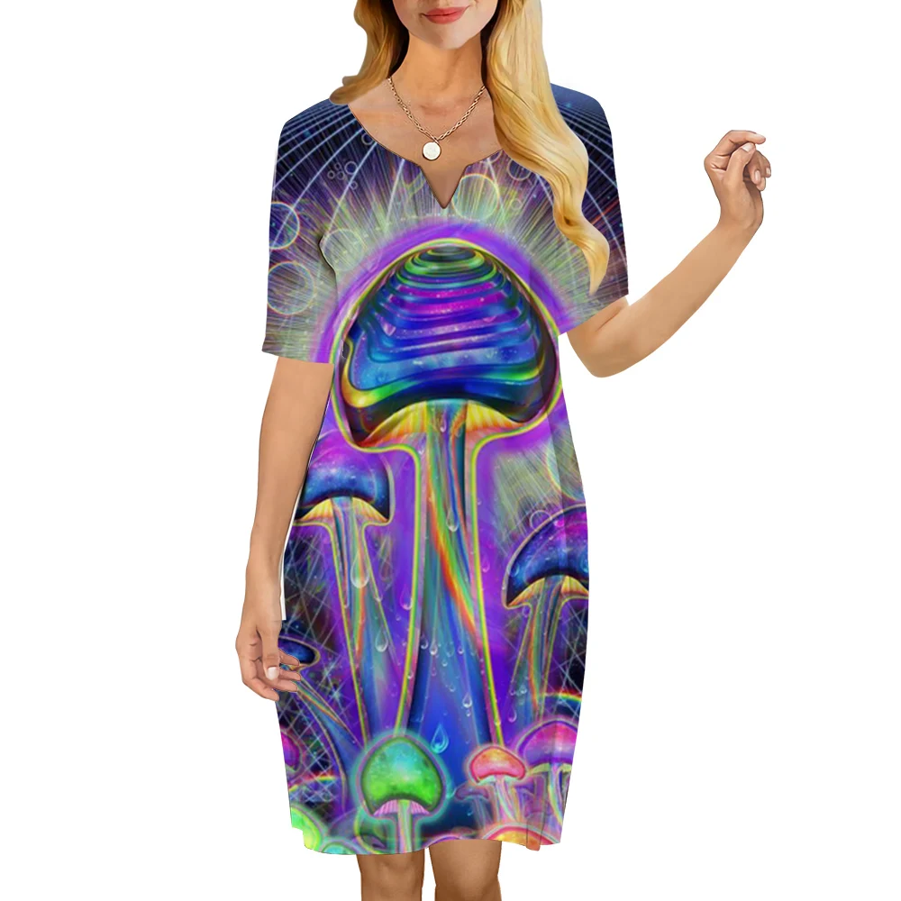 CLOOCL Fantasy Mushroom Women Dress Art Painting Pattern 3D Printed V-Neck Short Sleeve Knee-length Summer Casual Dresses
CLOOCL Fantasy Mushroom Women Dress Art Painting Pattern 3D Printed V-Neck Short Sleeve Knee-length Summer Casual Dresses
