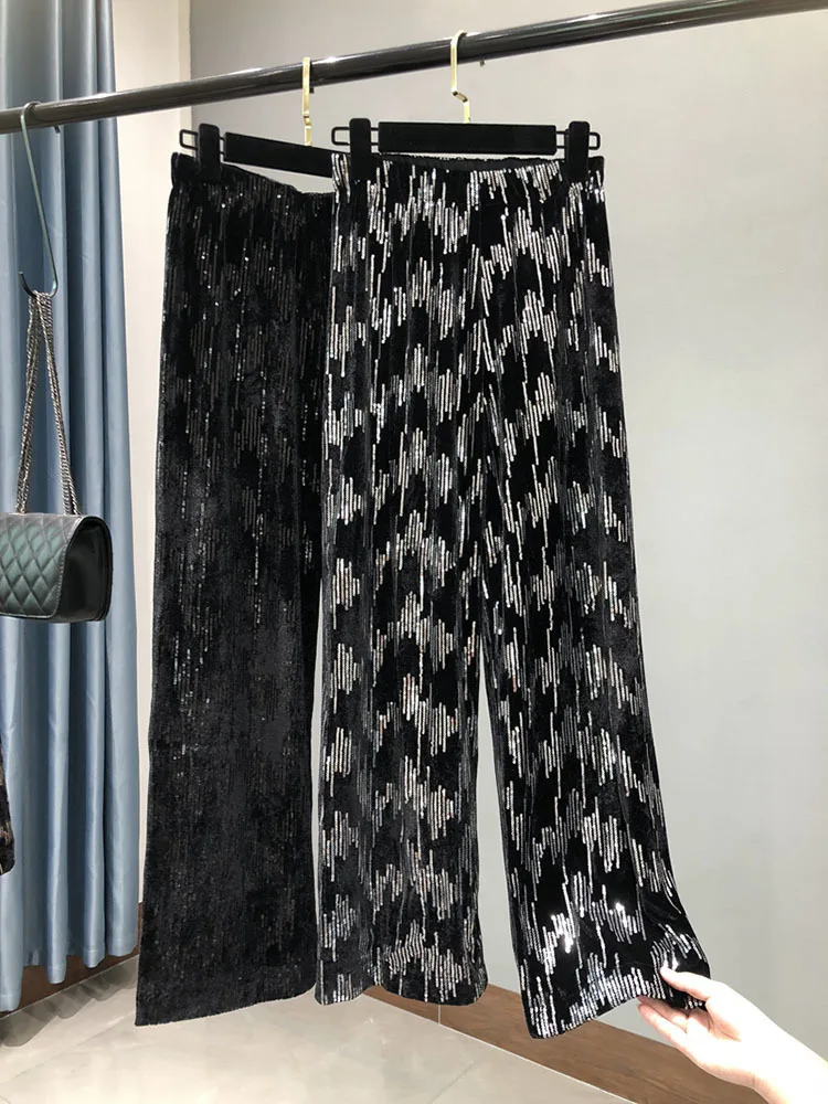 Новинка Осень-Зима корейские плотные бархатные широкие брюки с блестками драпированные прямые брюки с эластичным поясом женские уличные д...
Новинка Осень-Зима корейские плотные бархатные широкие брюки с блестками драпированные прямые брюки с эластичным поясом женские уличные д...