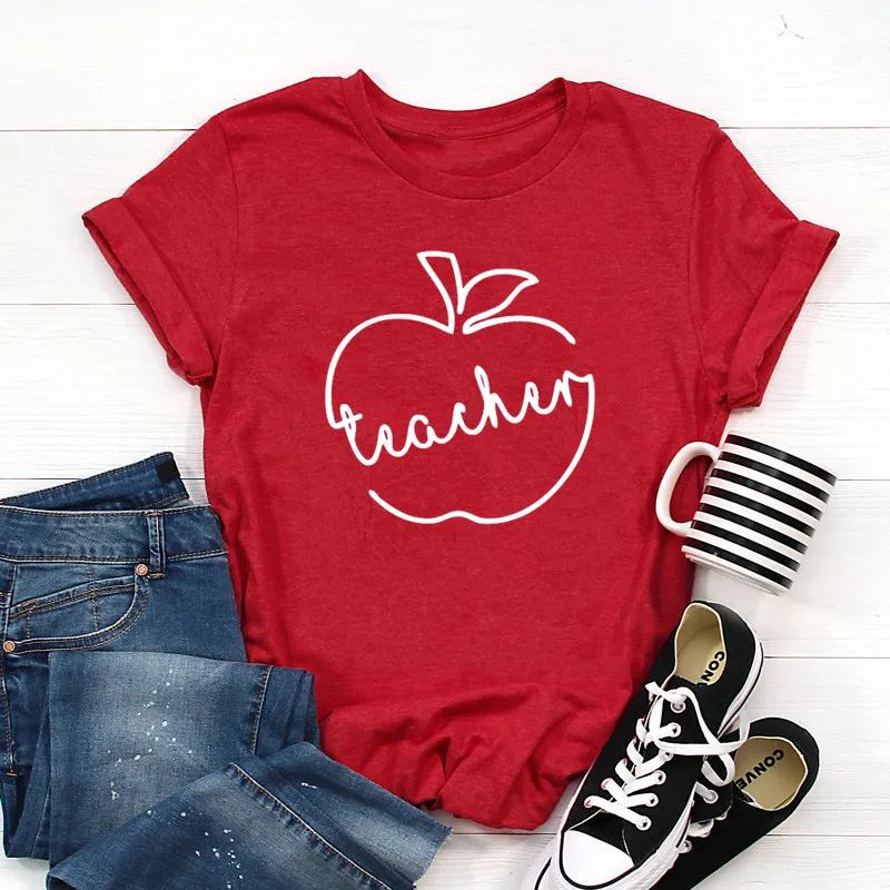 Back to School Teacher T-Shirt Cute Teacher Life Shirt Apple Teacher Shirts Teachers' Day Gift Cotton O NeckShort-Sleeve Tees
Back to School Teacher T-Shirt Cute Teacher Life Shirt Apple Teacher Shirts Teachers' Day Gift Cotton O NeckShort-Sleeve Tees