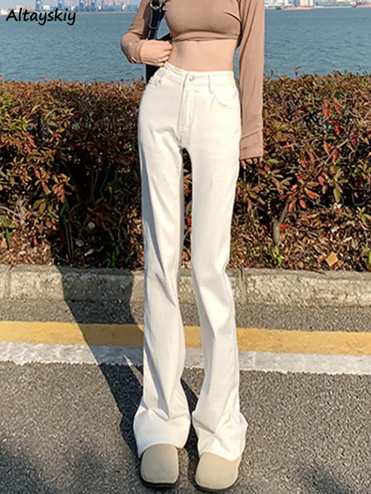 White Flare Jeans Women Autumn Skinny Korean Style Chic Streetwear Ulzzang Fashion Ins Casual Minimalist Schoolgirls Full Length
White Flare Jeans Women Autumn Skinny Korean Style Chic Streetwear Ulzzang Fashion Ins Casual Minimalist Schoolgirls Full Length