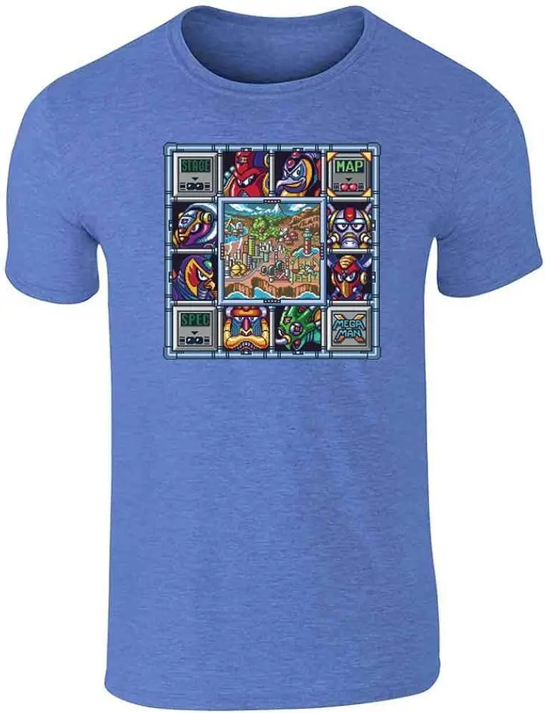 Megaman X Stage Select Graphic Tee аркадная видеоигра Винтажная Футболка Высокое качество 100%