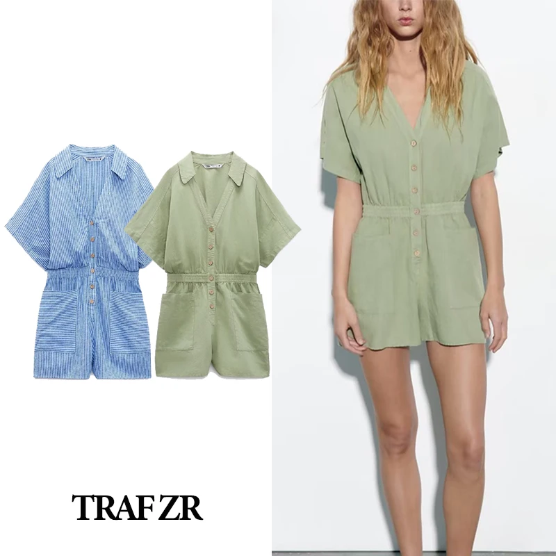 Женский Короткий комбинезон TRAF ZR, льняной комбинезон, элегантный летний комбинезон Y2k, 2023
Женский Короткий комбинезон TRAF ZR, льняной комбинезон, элегантный летний комбинезон Y2k, 2023