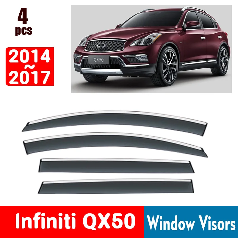 FOR Infiniti QX50 2014-2017 Window Visors Rain Guard Windows Rain Cover Deflector Awning Shield Vent Guard Shade Cover Trim
FOR Infiniti QX50 2014-2017 Window Visors Rain Guard Windows Rain Cover Deflector Awning Shield Vent Guard Shade Cover Trim