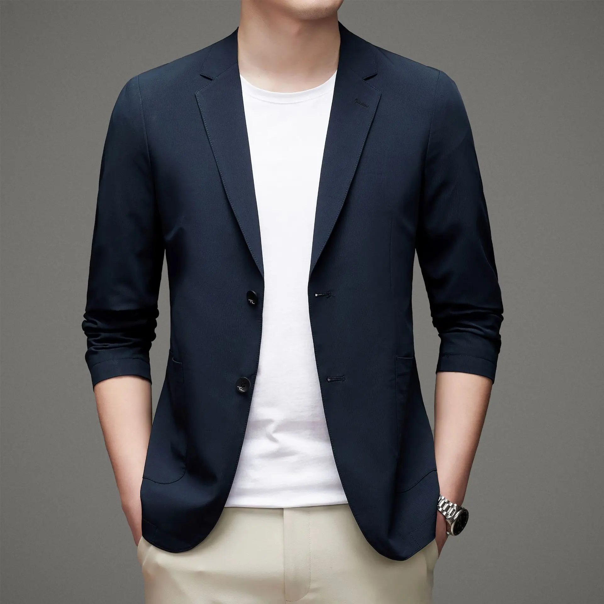 2022 spring light and thin business suit jacket men's fashion commuter small suit casual iron-free jacket men suit jackets
2022 spring light and thin business suit jacket men's fashion commuter small suit casual iron-free jacket men suit jackets