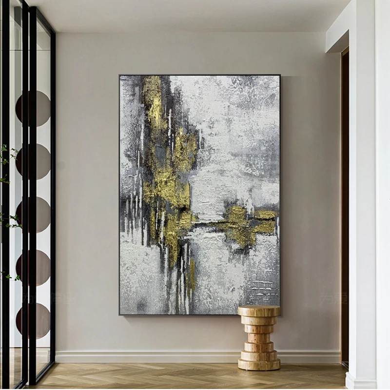 Gold Foil Design Textured Oil Painting 100% Hand Painted Abstract Newest Wall Canvas Art For Modern Home Wall Decor Pictures
Gold Foil Design Textured Oil Painting 100% Hand Painted Abstract Newest Wall Canvas Art For Modern Home Wall Decor Pictures