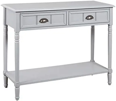 

Винтажный Повседневный Диванный стол с 2 выдвижными ящиками, серый