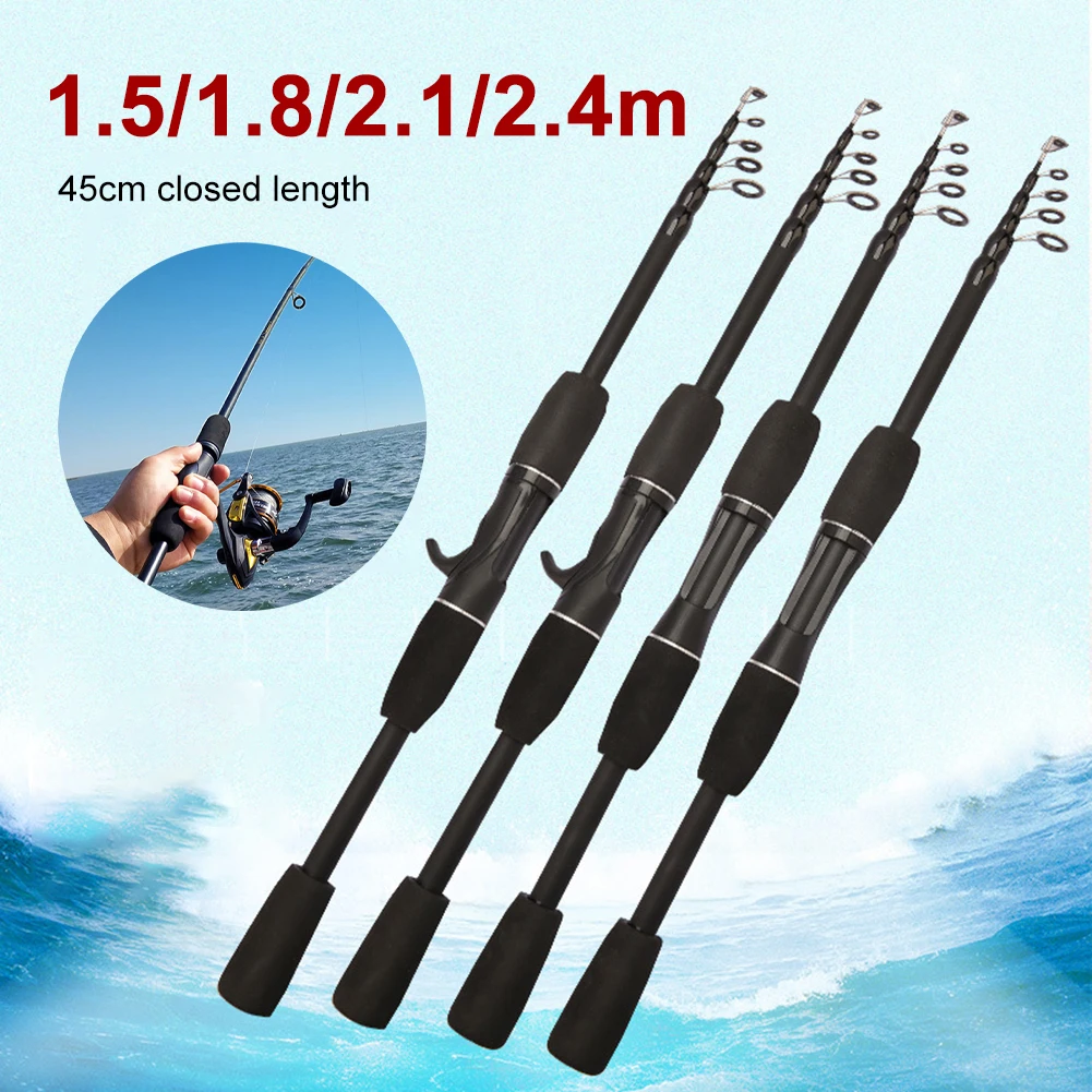 1.5m/1.8m/2.1m/2.4m Fishing Rod Telescopic Carbon Fiber Casting Rod Fishing Pole Bait Weight 5-20g Reservoir Fishing Tackle
1.5m/1.8m/2.1m/2.4m Fishing Rod Telescopic Carbon Fiber Casting Rod Fishing Pole Bait Weight 5-20g Reservoir Fishing Tackle