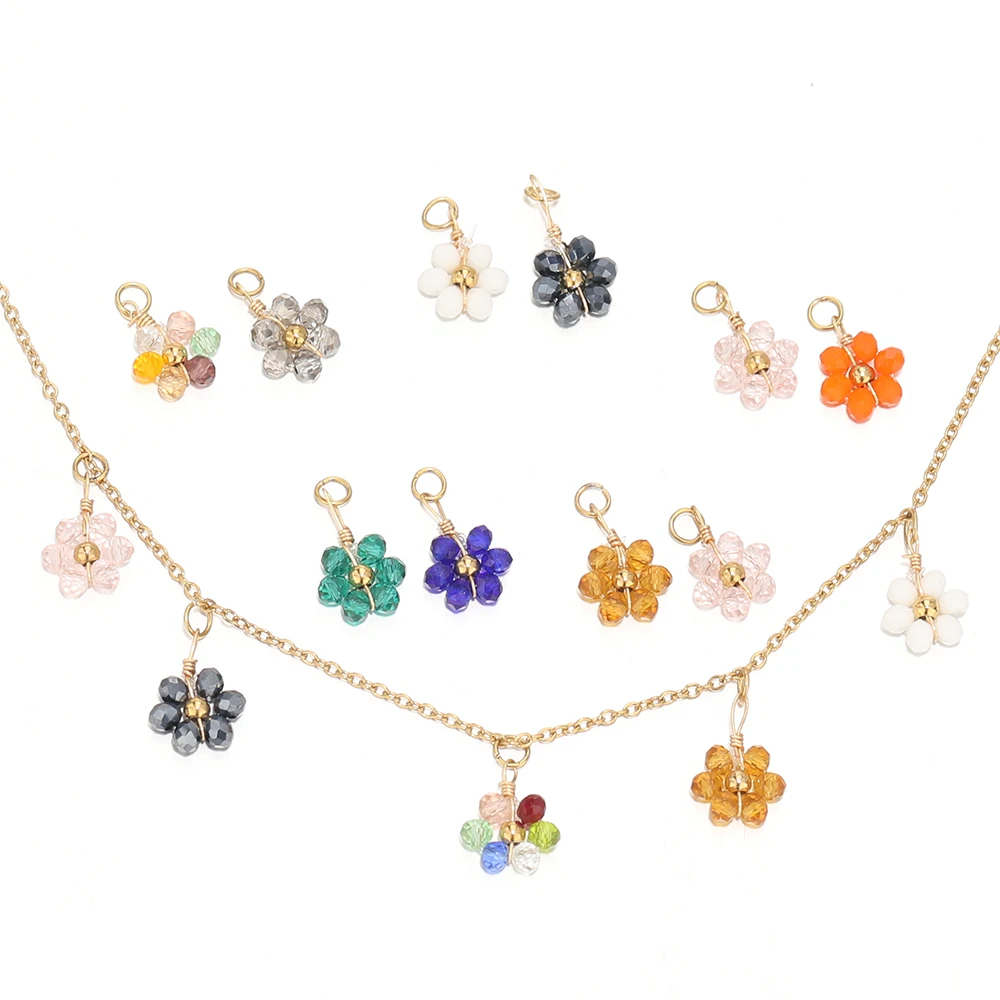 20pcs Stainless Steel Crystal Beads Flower Charms Pendants for DIY Jewelry Making Dangle Earrings Accessories Necklace Findings
20pcs Stainless Steel Crystal Beads Flower Charms Pendants for DIY Jewelry Making Dangle Earrings Accessories Necklace Findings