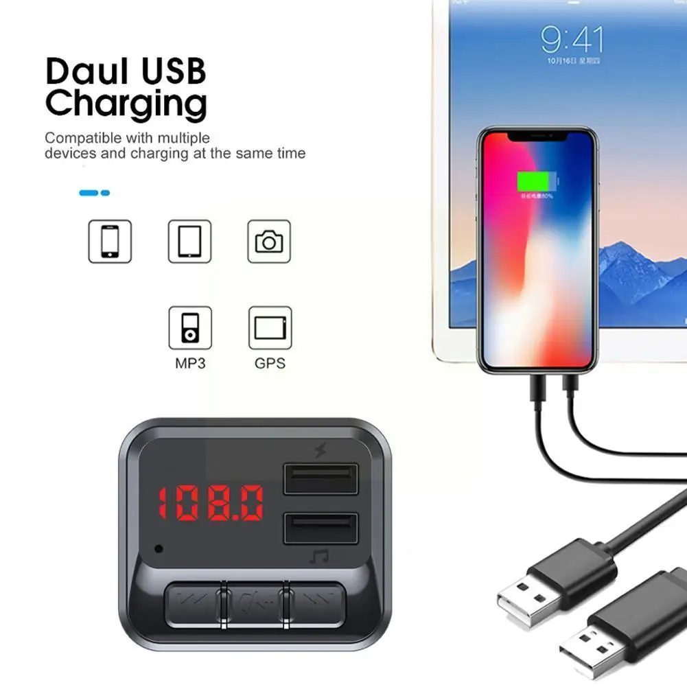 Bluetooth 5.0 FM Transmitter Car Kit MP3 Modulator Wireless Player Audio 3.1A Receiver Fast Handsfree USB Dual Charger I3R7
Bluetooth 5.0 FM Transmitter Car Kit MP3 Modulator Wireless Player Audio 3.1A Receiver Fast Handsfree USB Dual Charger I3R7