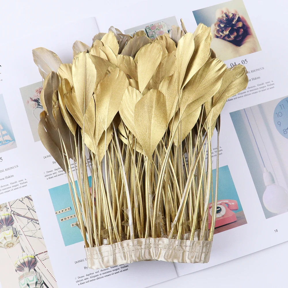2 Meters Natural Goose Feather Trims DIY Crafts Wedding Party Decor Beautiful Gold Silver Plumes Ribbon Sewing Dress Accessories
2 Meters Natural Goose Feather Trims DIY Crafts Wedding Party Decor Beautiful Gold Silver Plumes Ribbon Sewing Dress Accessories
