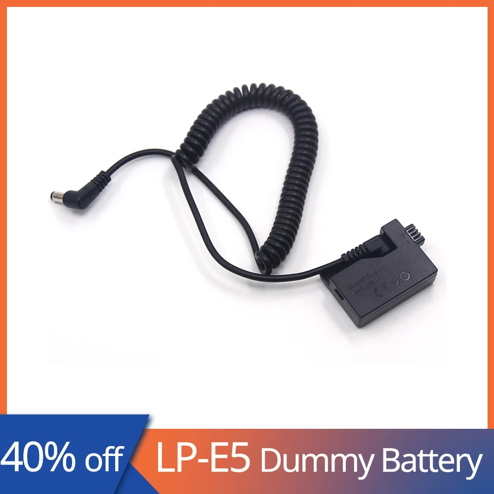 Power Cable 5.5*2.1mm to 3.0*1.1mm Spring+DR-E5 LP-E5 Dummy Battery For Canon EOS Rebel XSi XS 450D 500D 1000D Kiss F X2 X3 T1i
Power Cable 5.5*2.1mm to 3.0*1.1mm Spring+DR-E5 LP-E5 Dummy Battery For Canon EOS Rebel XSi XS 450D 500D 1000D Kiss F X2 X3 T1i
