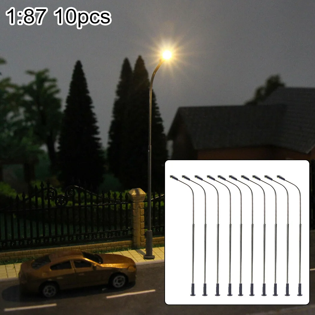 10Pcs Model Railway Warm White HO Scale Lamps Post 1:87 Street Light Single Head Model Railway Decorative Street Lamp
10Pcs Model Railway Warm White HO Scale Lamps Post 1:87 Street Light Single Head Model Railway Decorative Street Lamp