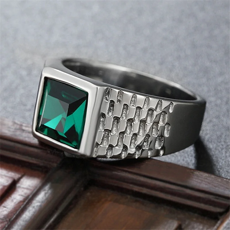 Popular Green Crystal Men's Ring Business Style Fashion Geometry Rings Jewelry Hand Accessories Size 6-11
Popular Green Crystal Men's Ring Business Style Fashion Geometry Rings Jewelry Hand Accessories Size 6-11