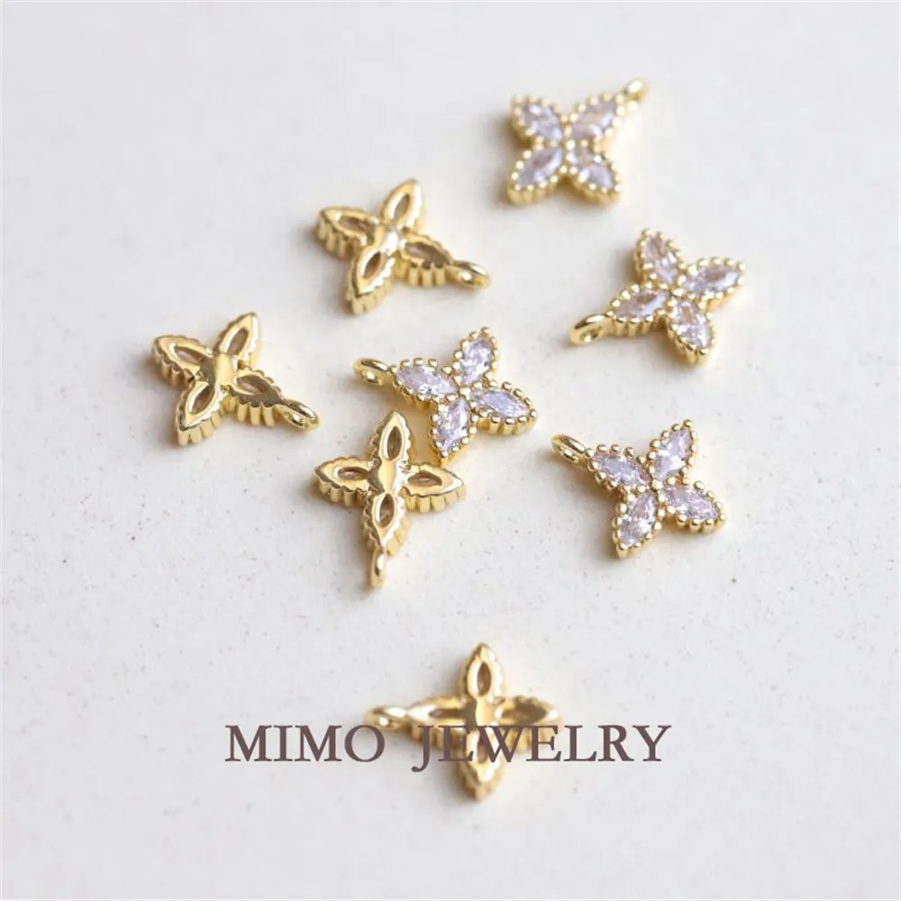 Color copper plated gold zircon cross flower pendant pendant DIY accessories handmade accessories
Color copper plated gold zircon cross flower pendant pendant DIY accessories handmade accessories