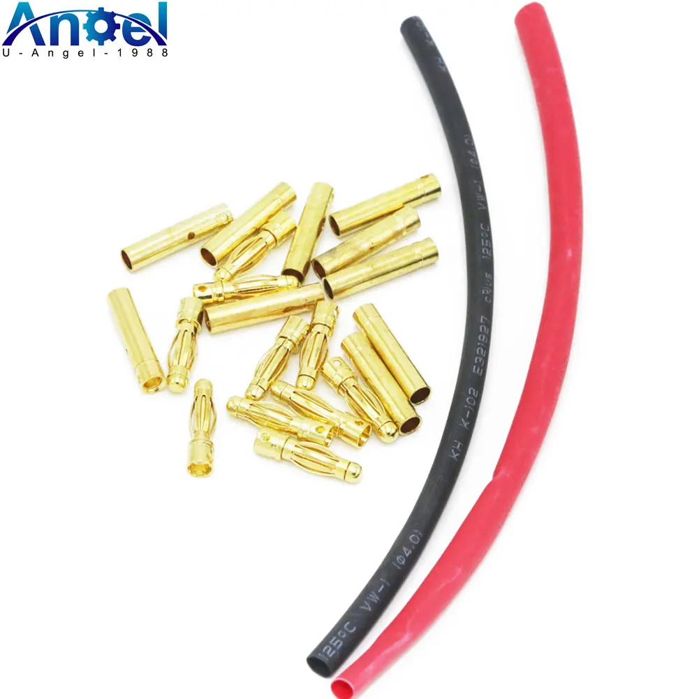 10 Pairs 2.0mm 3.0mm 3.5mm 4.0mm Gold Plated Bullet Banana Plugs Male Female Connectors wWith 20CM Heat Shrinkable Tube
10 Pairs 2.0mm 3.0mm 3.5mm 4.0mm Gold Plated Bullet Banana Plugs Male Female Connectors wWith 20CM Heat Shrinkable Tube