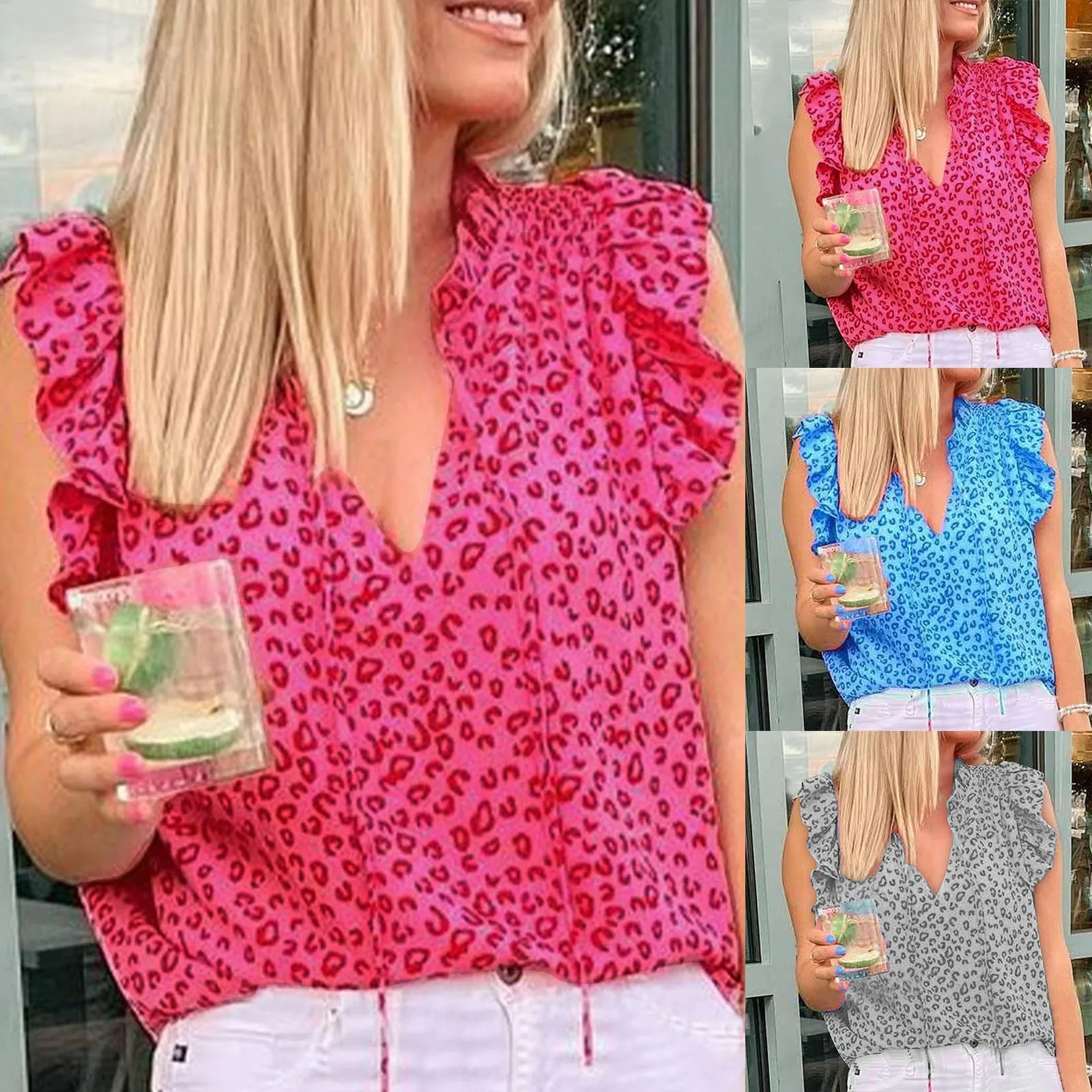 Womens Summer V Neck Leopard Casual Fashion Temperament Printed Short Tee Shirt Women Athletic Long Sleeve Shirt Women Fitted
Womens Summer V Neck Leopard Casual Fashion Temperament Printed Short Tee Shirt Women Athletic Long Sleeve Shirt Women Fitted