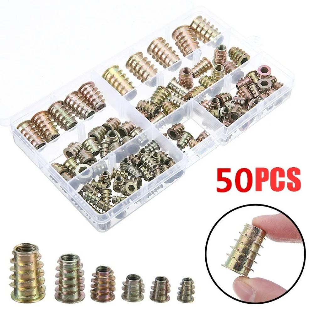 50PCS Assortment Insert Nut Kit M4/M5/M6/M8/M10 Hex Drive Head Nut Zinc Alloy With Box
50PCS Assortment Insert Nut Kit M4/M5/M6/M8/M10 Hex Drive Head Nut Zinc Alloy With Box