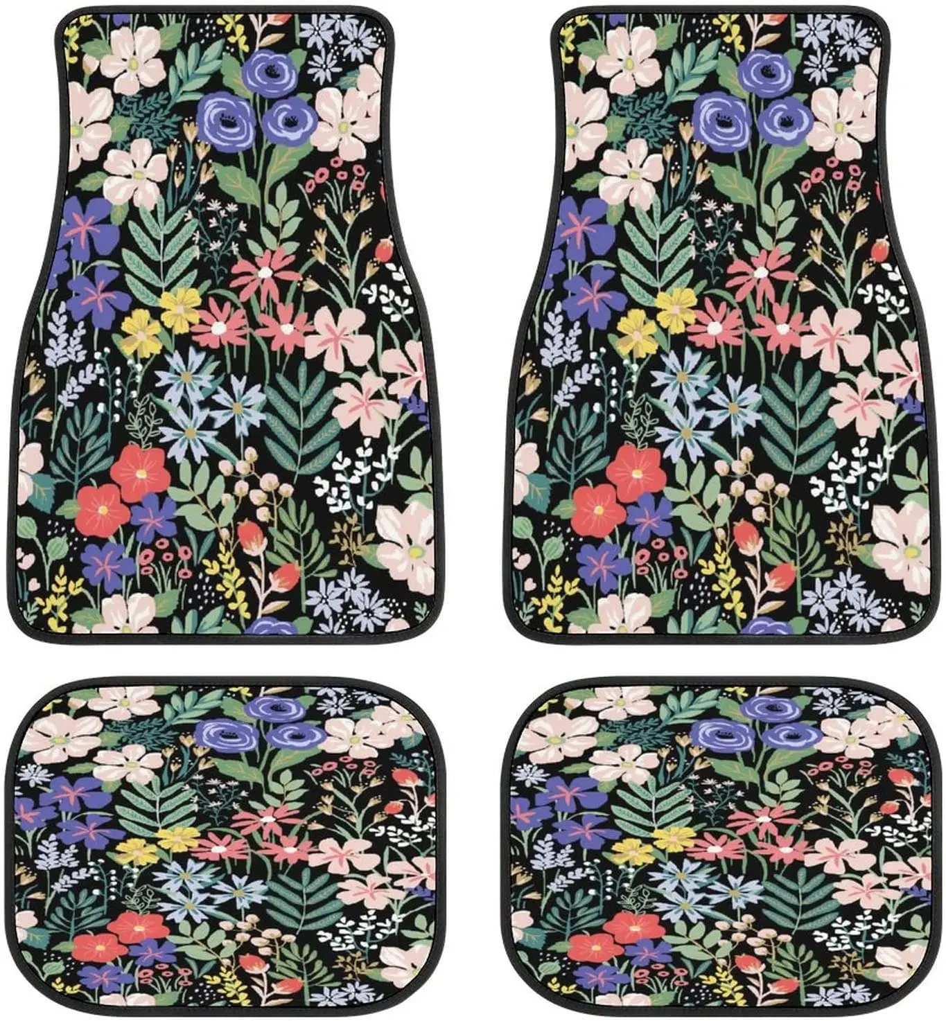 Black Colorful Floral Botanical Car Mats Universal Drive Seat Carpet Vehicle Interior Protector Mats Funny Designs All-Weather M
Black Colorful Floral Botanical Car Mats Universal Drive Seat Carpet Vehicle Interior Protector Mats Funny Designs All-Weather M