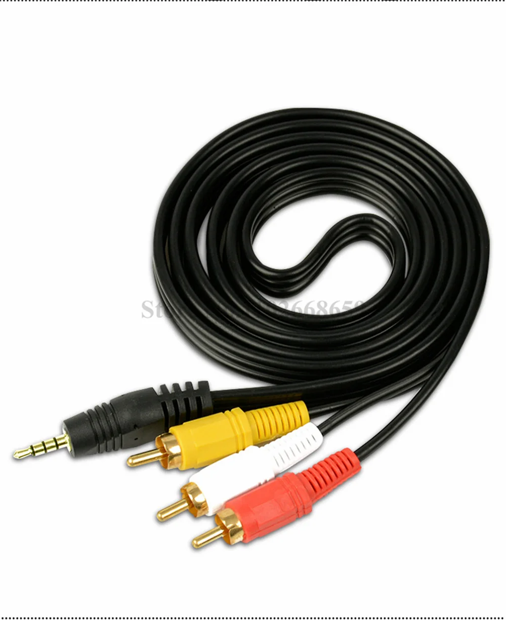 

200pcs 1.5M Jack 3.5 mm Male to 3 RCA Male Audio Video Cord Line 3RCA AV Cable For TV Box DVD CD Computer Sound Speaker