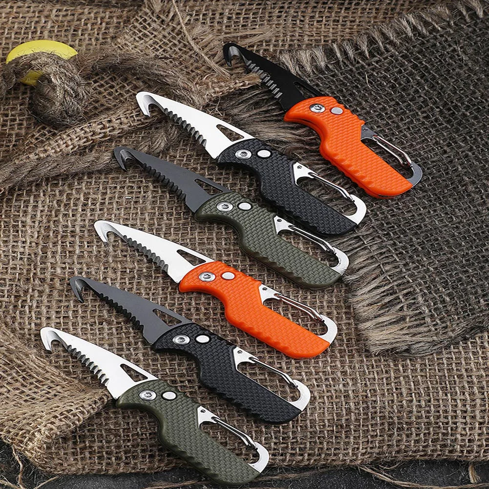 Portable Multifunctional Express Parcel Knife, Keychain, Serrated Hook, Carry-on Unpacking, Emergency Survival Tool Box Opener
Portable Multifunctional Express Parcel Knife, Keychain, Serrated Hook, Carry-on Unpacking, Emergency Survival Tool Box Opener