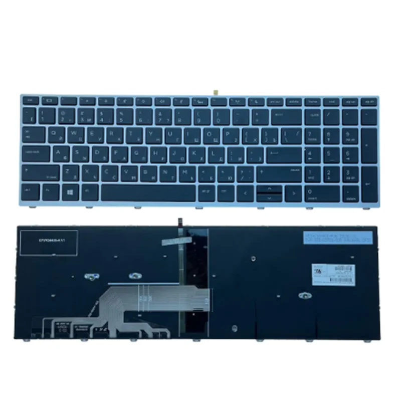 Новая русская клавиатура для HP Probook 450 G5 455 470 черная/серебристая рамка с