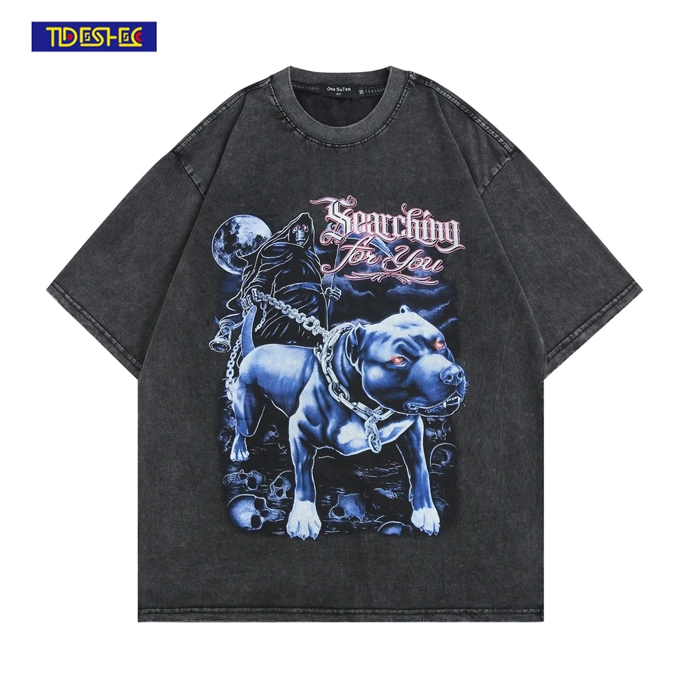 TIDESHEC Washed T-Shirt Men European American Style Oversized Death Leads The Dog Printed T Shirt Retro 2022 Summer Short Sleeve
TIDESHEC Washed T-Shirt Men European American Style Oversized Death Leads The Dog Printed T Shirt Retro 2022 Summer Short Sleeve