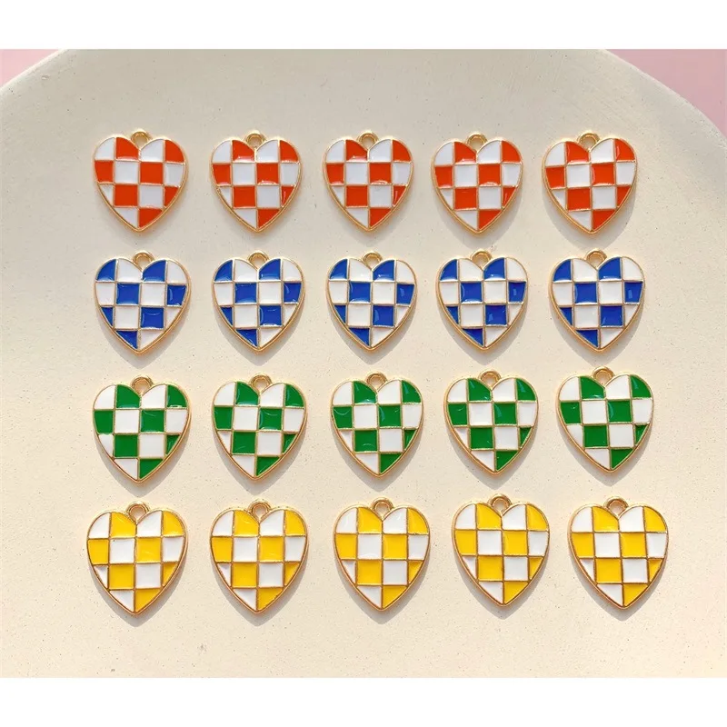 10Pcs Trendy Enamel Colorful Plaid Checkerboard Heart Charms For DIY Jewelry Making Earrings Pendants Necklace Accessories LISM
10Pcs Trendy Enamel Colorful Plaid Checkerboard Heart Charms For DIY Jewelry Making Earrings Pendants Necklace Accessories LISM