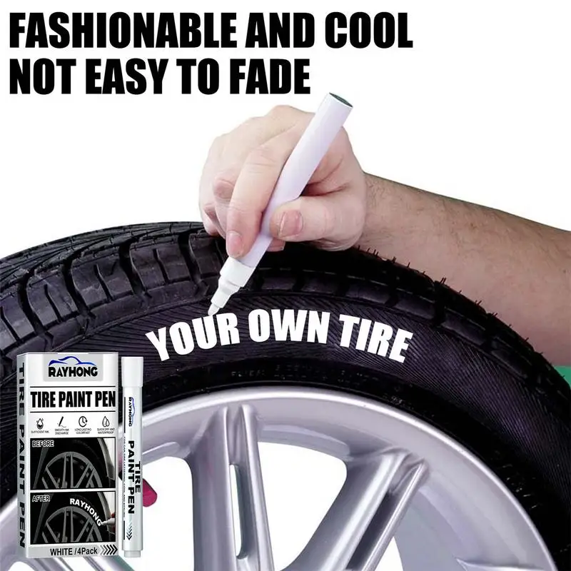 4 Pieces White Tyre Marker Paint Pen Waterproof Quick Dry And Permanent For Car Tires Rubber Metal Water Based Car Decoration
4 Pieces White Tyre Marker Paint Pen Waterproof Quick Dry And Permanent For Car Tires Rubber Metal Water Based Car Decoration