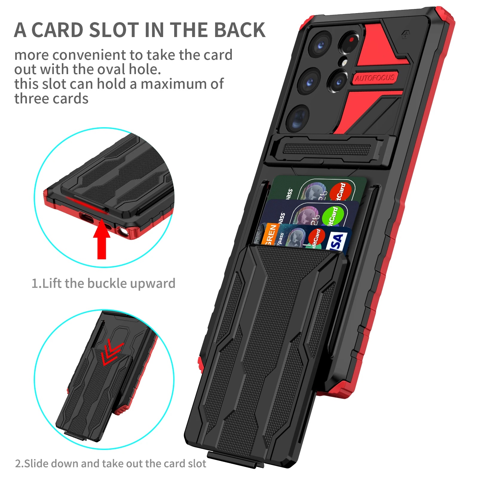 

Case For Samsung S23 S22 S21 Note 20 FE Ultra Plus Wallet With Credit Card Holder Stand Kickstand Slim Rugged Shockproof Cover
