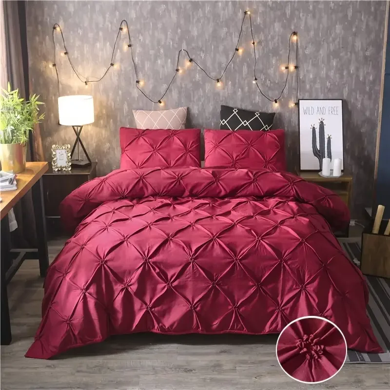 HMTX Red Pinching Folding Flowers Duvet Cover Set (1 Duvet Cover + 2 Pillowcase), Solid Color Bedding Supplies For Bedroom & Gue
HMTX Red Pinching Folding Flowers Duvet Cover Set (1 Duvet Cover + 2 Pillowcase), Solid Color Bedding Supplies For Bedroom & Gue