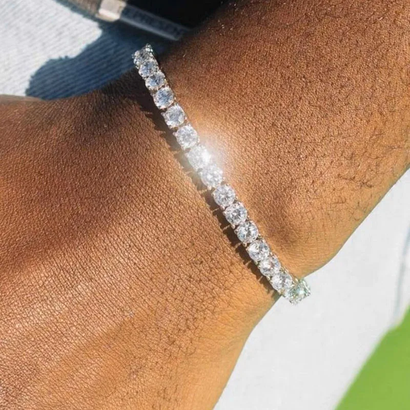 4.0mm 5.0mm D Color Pass Diamond Tester White Gold Plated 925 Sterling Silver Moissanite bracelet For Women Mean Jewels
4.0mm 5.0mm D Color Pass Diamond Tester White Gold Plated 925 Sterling Silver Moissanite bracelet For Women Mean Jewels